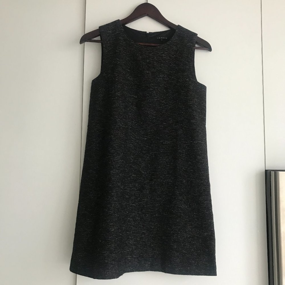 Theory Black Tweed Shift Dress